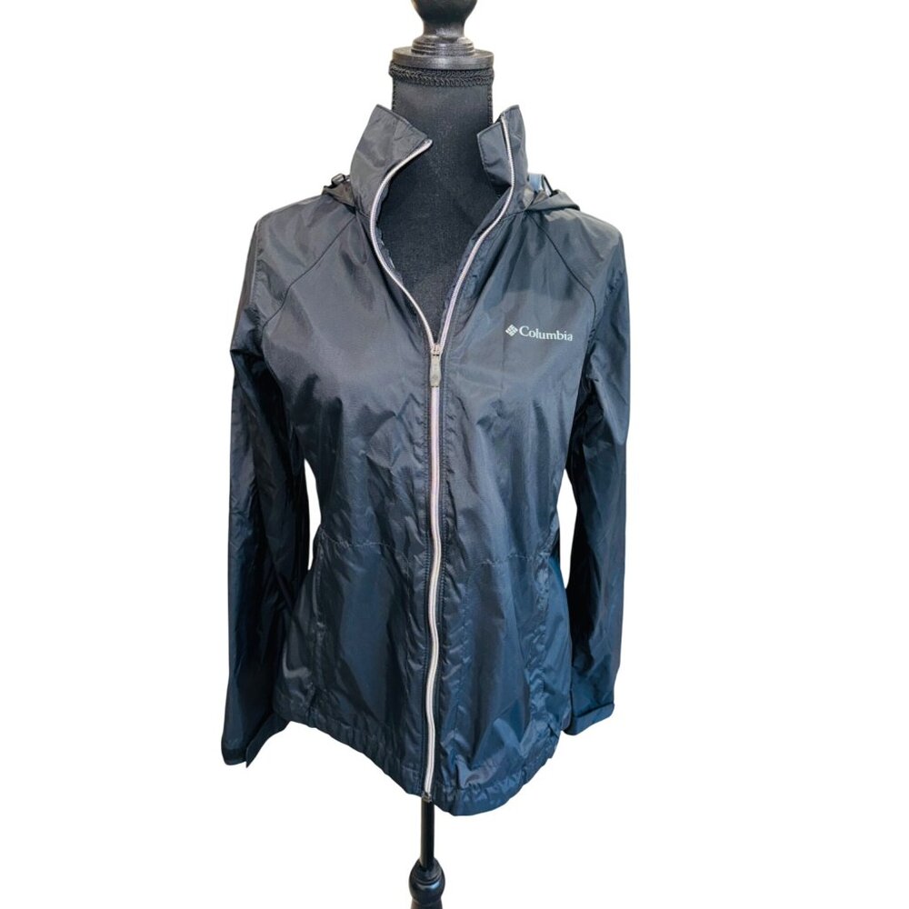 Columbia Switchback III Hooded Packable Black Lightweight Jacket M Athleisure